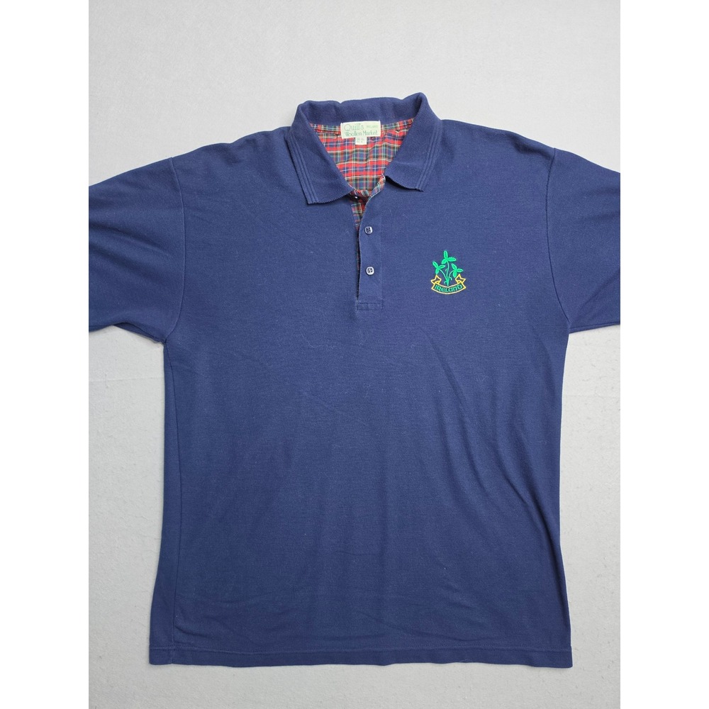 Quill's Woollen Market Ireland Polo Shirt Men's L Navy Blue Golf Tennis Outdoor